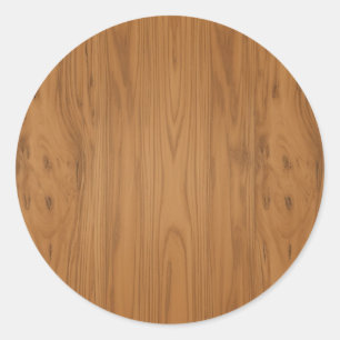  Brown Wood Grain Classic Round Sticker