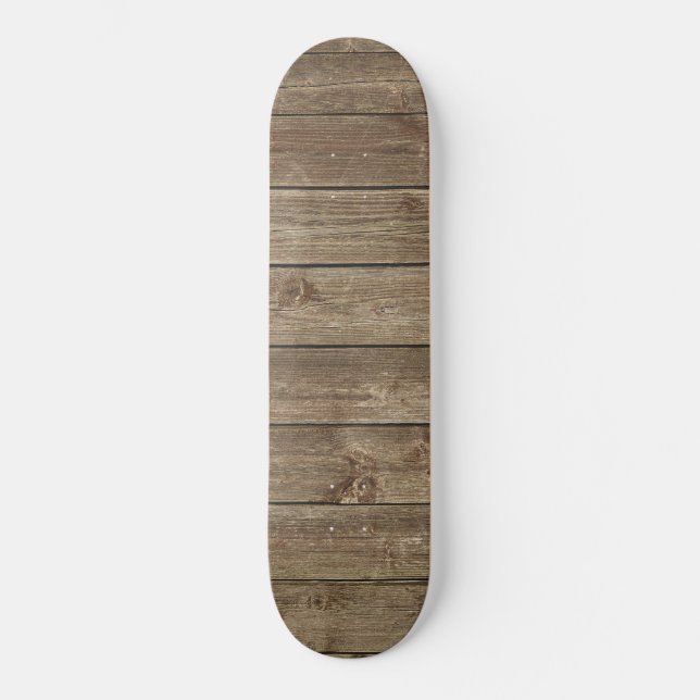 Brown Wood Grain Pattern Zen  Skateboard (Front)