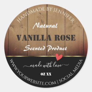 Brown Wood Grain Product Packaging Labels Heart