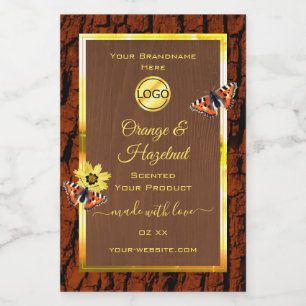 Brown Wood Grain Tree Bark Product Labels Add Logo