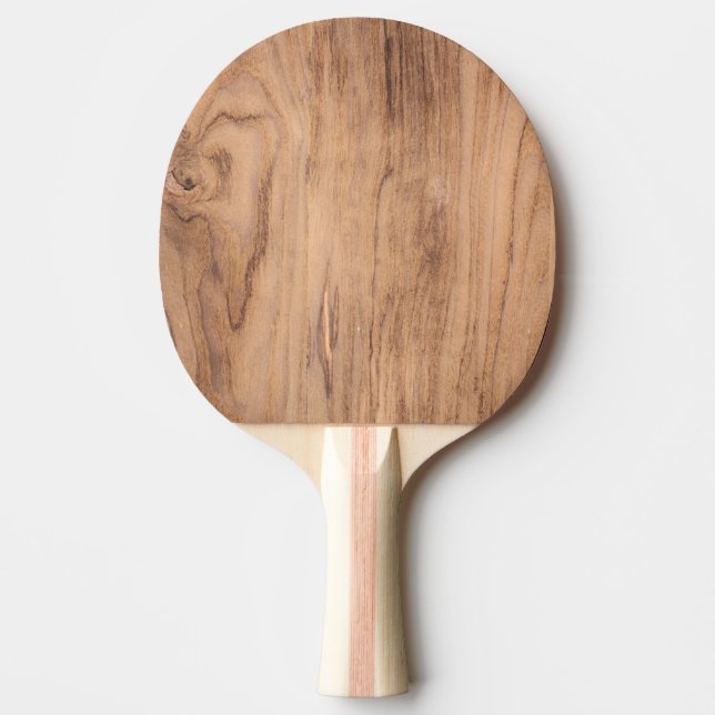 Brown Wood Texture Rustic Natural Grain Ping Pong Paddle (Front)