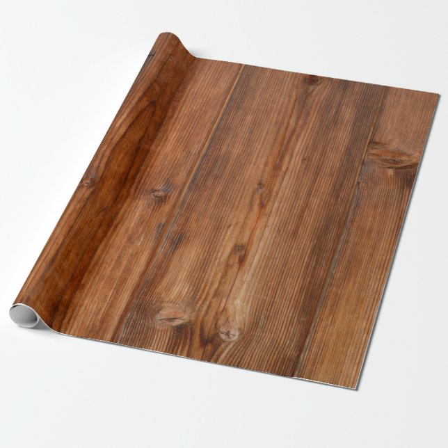 Brown Wood Wall Texture Structure Wrapping Paper (Unrolled)