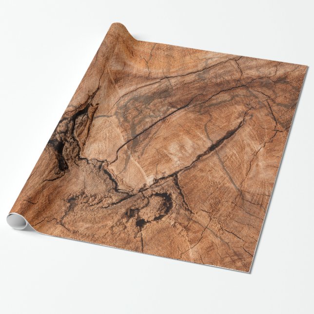 Brown Wood Wrapping Paper (Unrolled)