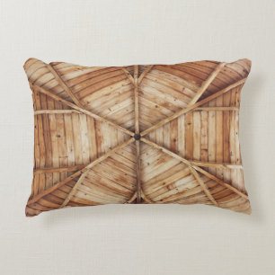 Brown wooden ceiling surface decorative cushion