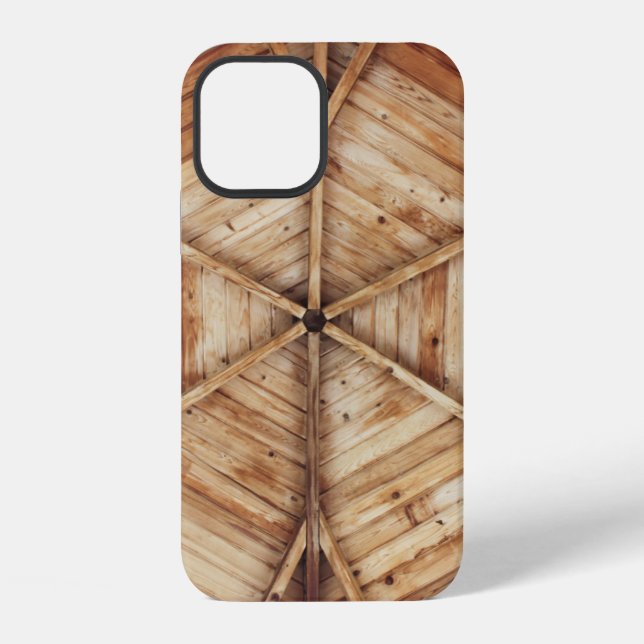Brown wooden ceiling surface iPhone case (Back)