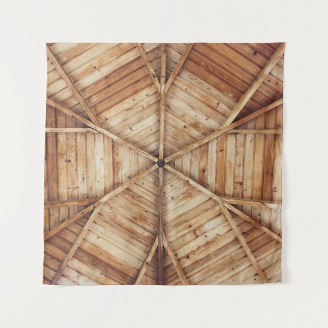 Brown wooden ceiling surface tapestry (Front)