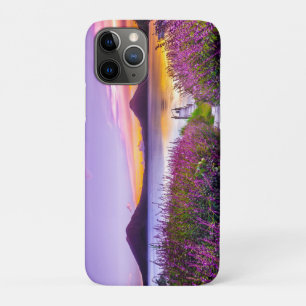 brown wooden dock between lavender flower field Case-Mate iPhone case