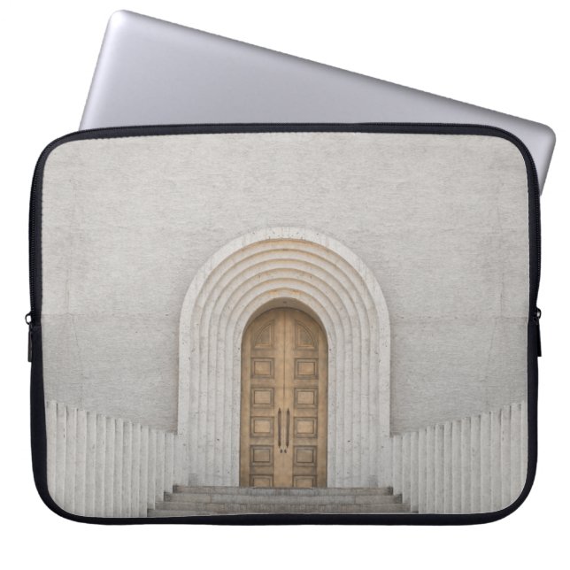 BROWN WOODEN DOOR LAPTOP SLEEVE (Front)
