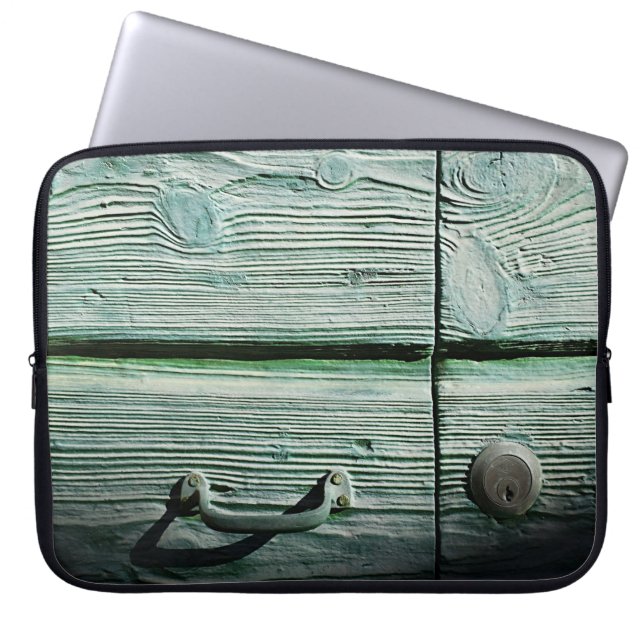 Brown wooden drawer laptop sleeve (Front)