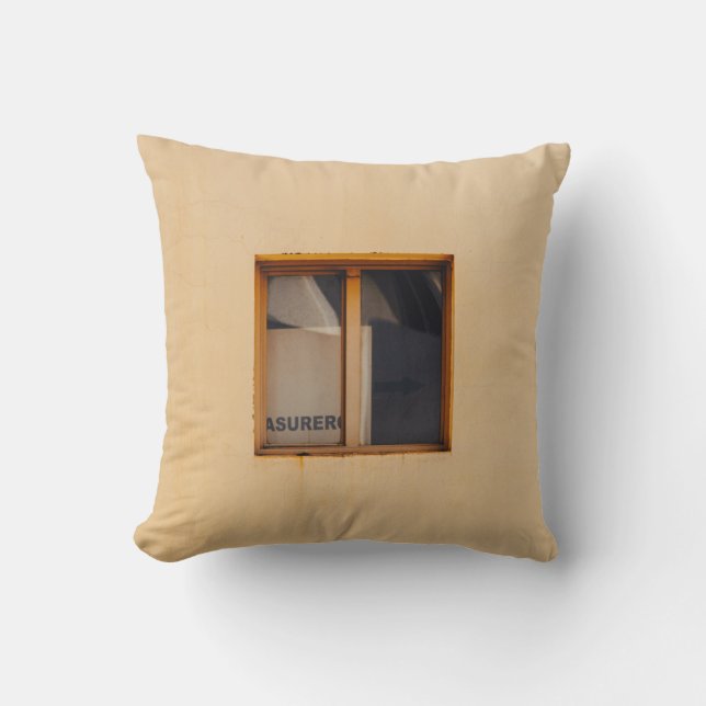 BROWN WOODEN FRAMED GLASS WINDOW CUSHION (Front)