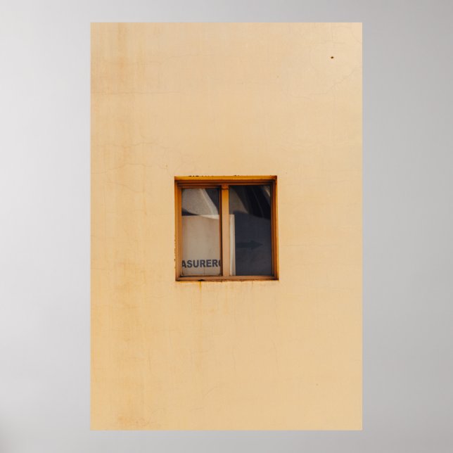 BROWN WOODEN FRAMED GLASS WINDOW POSTER (Front)