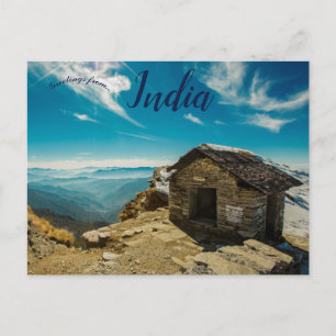 Brown Wooden House in Chandrashila Tungnath India Postcard