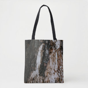 Brown wooden log tote bag
