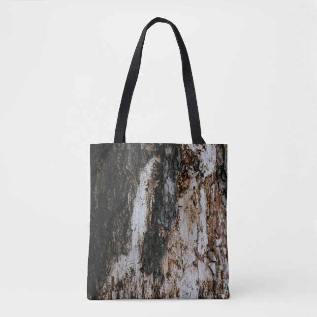 Brown wooden log tote bag (Front)