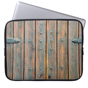 Brown wooden panel laptop sleeve