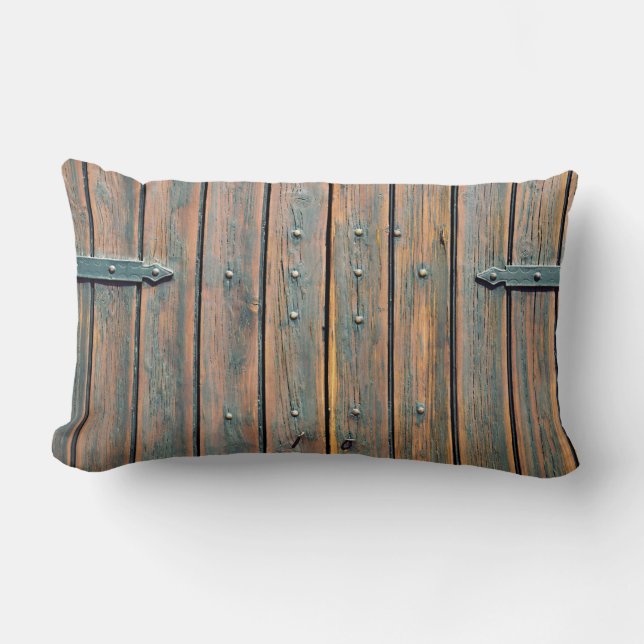 Brown wooden panel lumbar cushion (Front)
