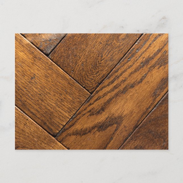 Brown Wooden Parquet Floor Postcard (Front)