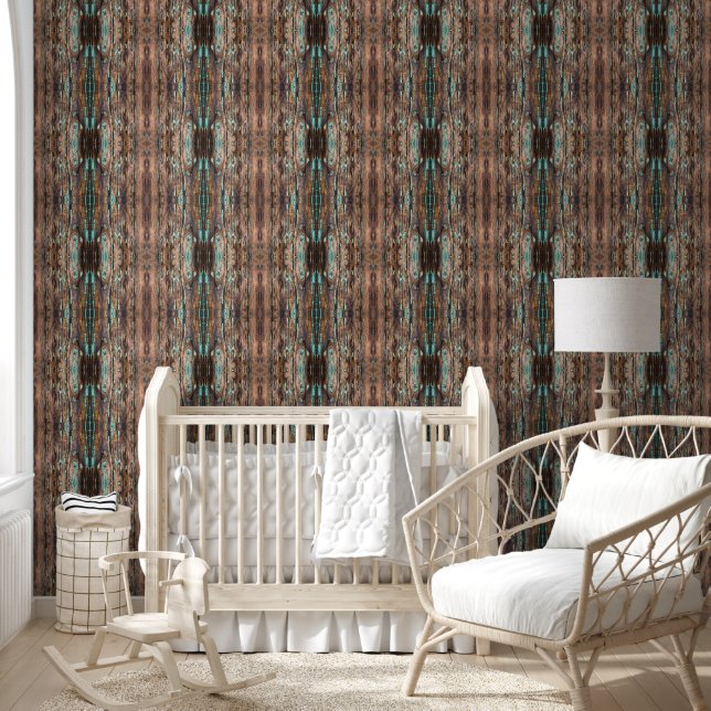 Brown wooden plank medium pattern wallpaper (Kids)