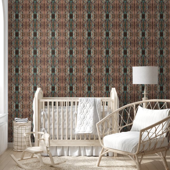 Brown wooden plank small pattern wallpaper (Kids)