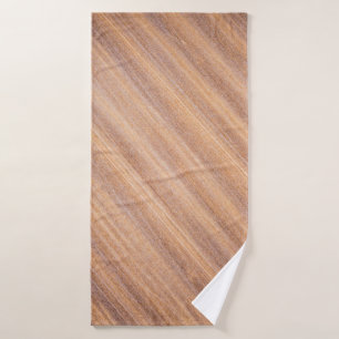 Brown wooden surface bath towel