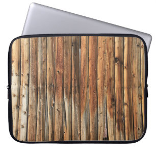 Brown wooden surface laptop sleeve