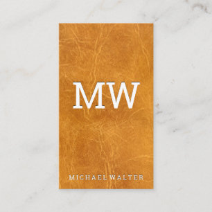Brown Worn Leather Business Card