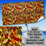 Brown & Yellow Autumn Leaves Beach Towel<br><div class="desc">Brown Autumn Leaves - see more great designs in my store.</div>
