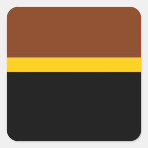 Brown Yellow Black Colour Block Style Design  Square Sticker