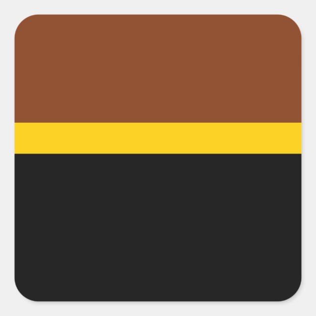 Brown Yellow Black Colour Block Style Design  Square Sticker (Front)