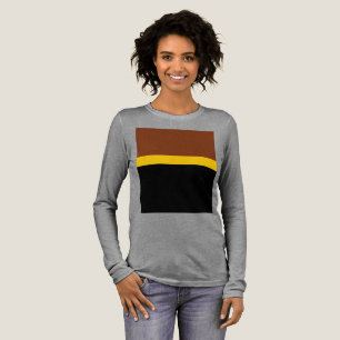 Brown Yellow Black Colour Block Style Design Tri-Blend Shirt