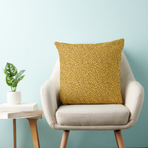 brown yellow leopard skin pattern cushion
