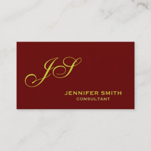 Brown Yellow Monogram Consultant Business Card