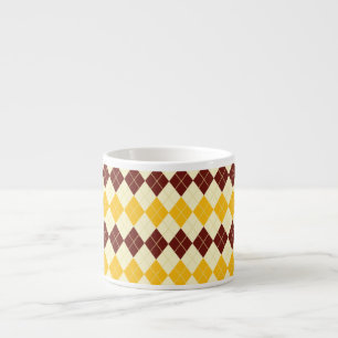 Brown - Yellow Scottish Tartan-Pattern Espresso Cup
