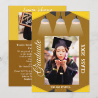 Brown & Yellow Spotlight College Graduation Grad