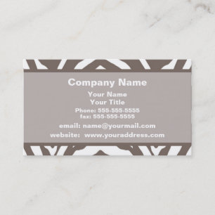 Brown Zebra Appointment Reminder Business Card