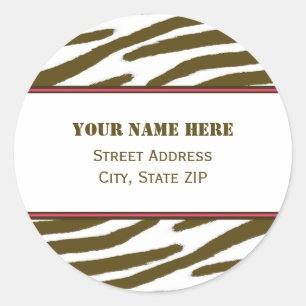 Brown Zebra Print Address Labels