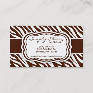 Brown Zebra Print Hair Salon Business Card