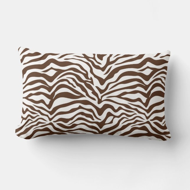 Brown Zebra Print Lumbar Cushion (Front)