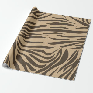 Brown Zebra Print Wrapping Paper