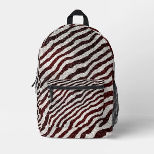 Brown Zebra Printed Backpack