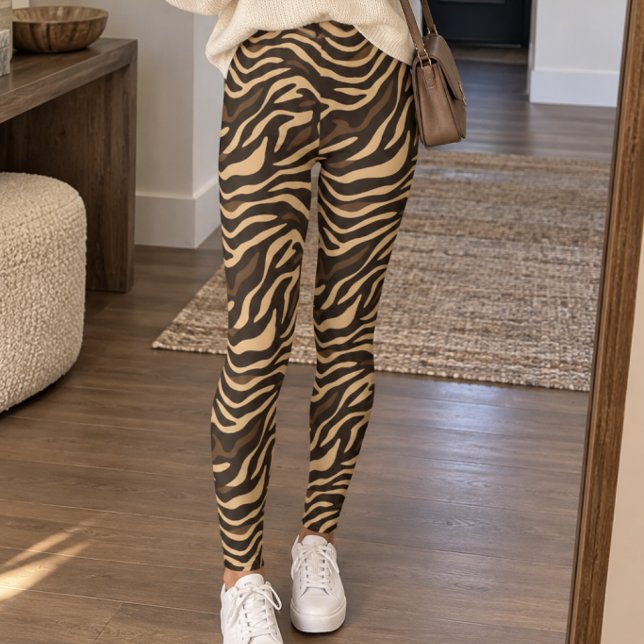 Brown Zebra Stripe Leggings (Creator Uploaded)