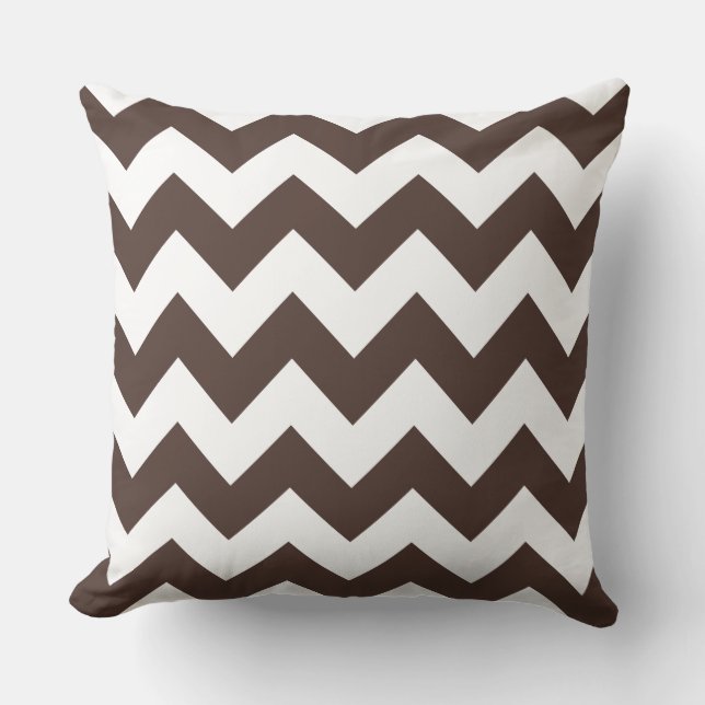 Brown Zig Zag Striped Pillow (Front)