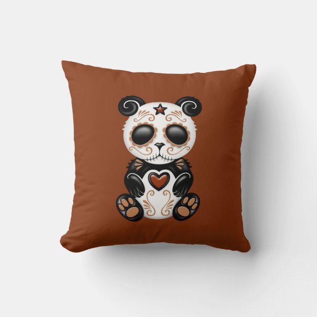 Brown Zombie Sugar Panda Cushion (Front)