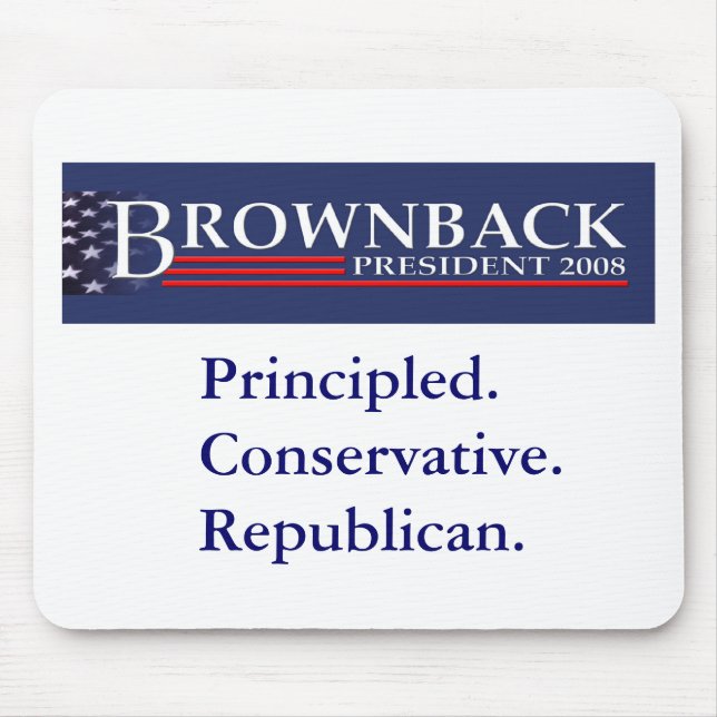 BROWNBACK FOR PRESIDENT Mousepad (Front)