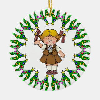 Brownie Blonde Hair Tree Wreath Ceramic Tree Decoration