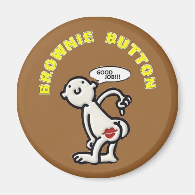 BROWNIE BUTTON MAGNET (Front)