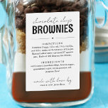 Brownie Mix in a Jar Gift  Food Label<br><div class="desc">The perfect label for your 'mix in a jar' gifts!</div>
