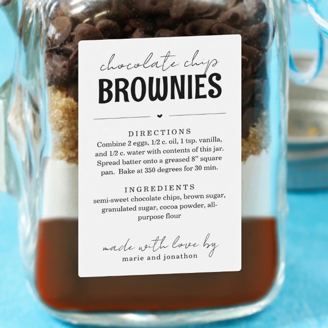 Brownie Mix in a Jar Gift  Food Label (Creator Uploaded)
