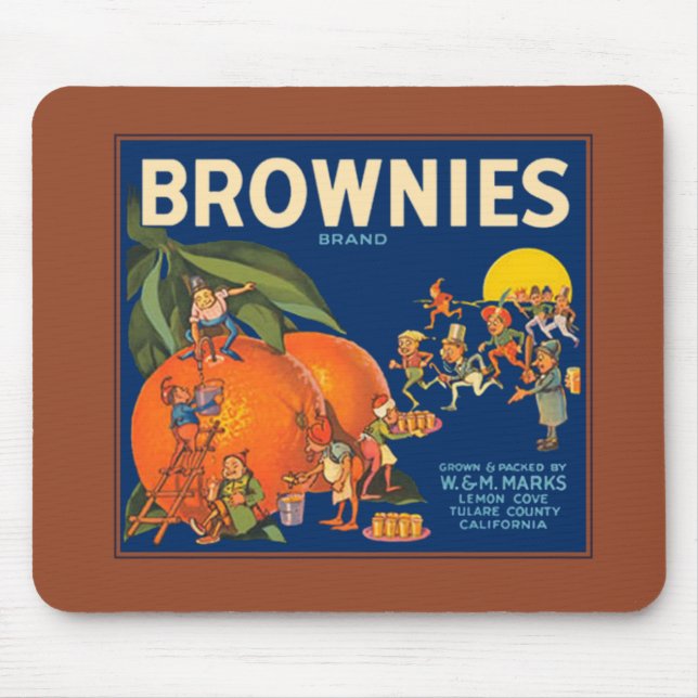 Brownies Brand Orange Crate Label Mousepad (Front)