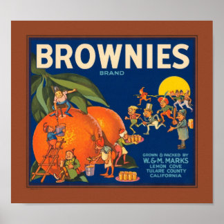 Brownies Brand Vintage Fruit Crate Label Poster